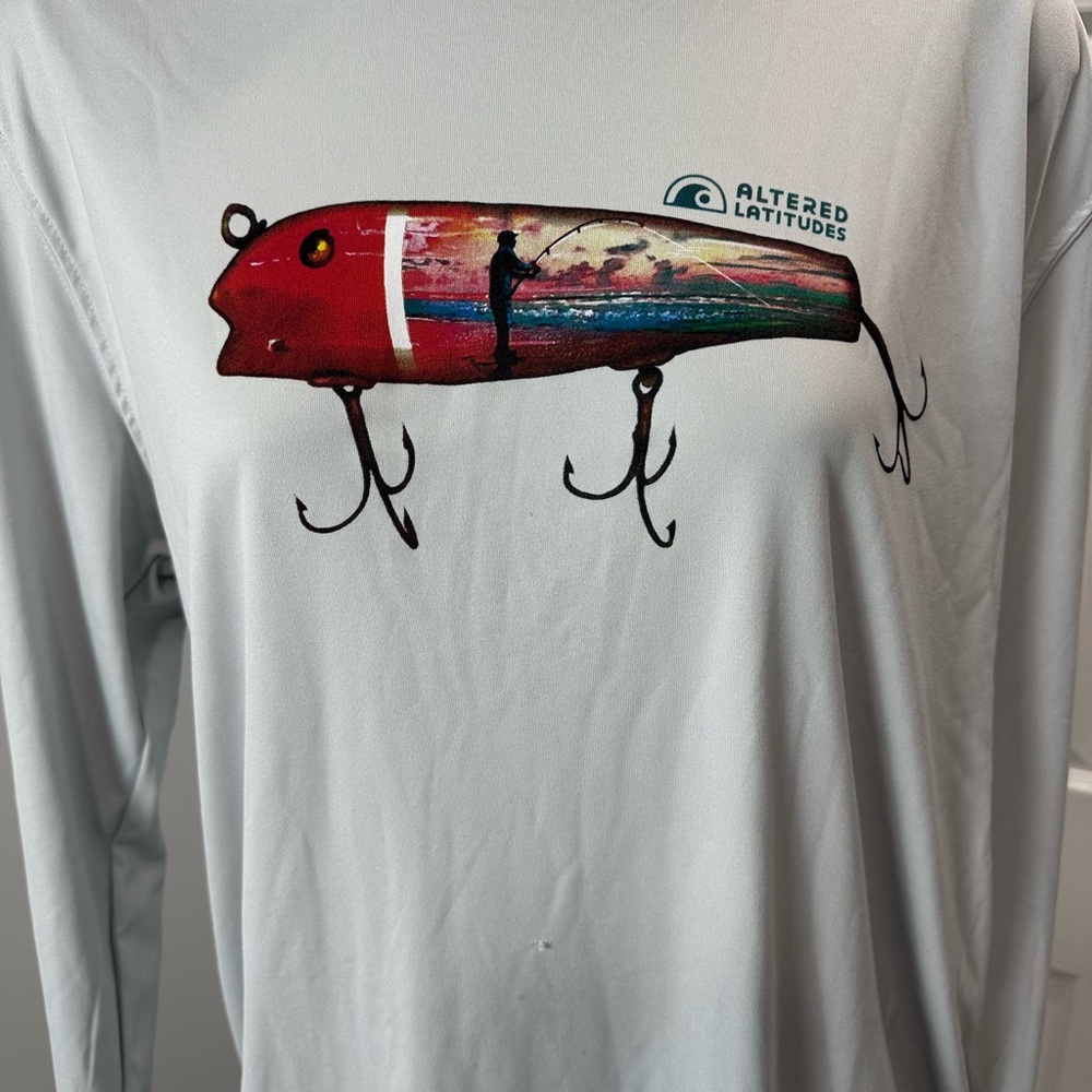 VAPOR APPAREL I’d rather be fishing BLUE long sleeve shirt 50+ sun protection L - Picture 7 of 12